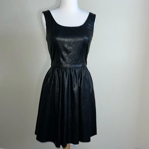 junior flare dresses Black Leather Side Buckle Flared Trousers ‐ Phix